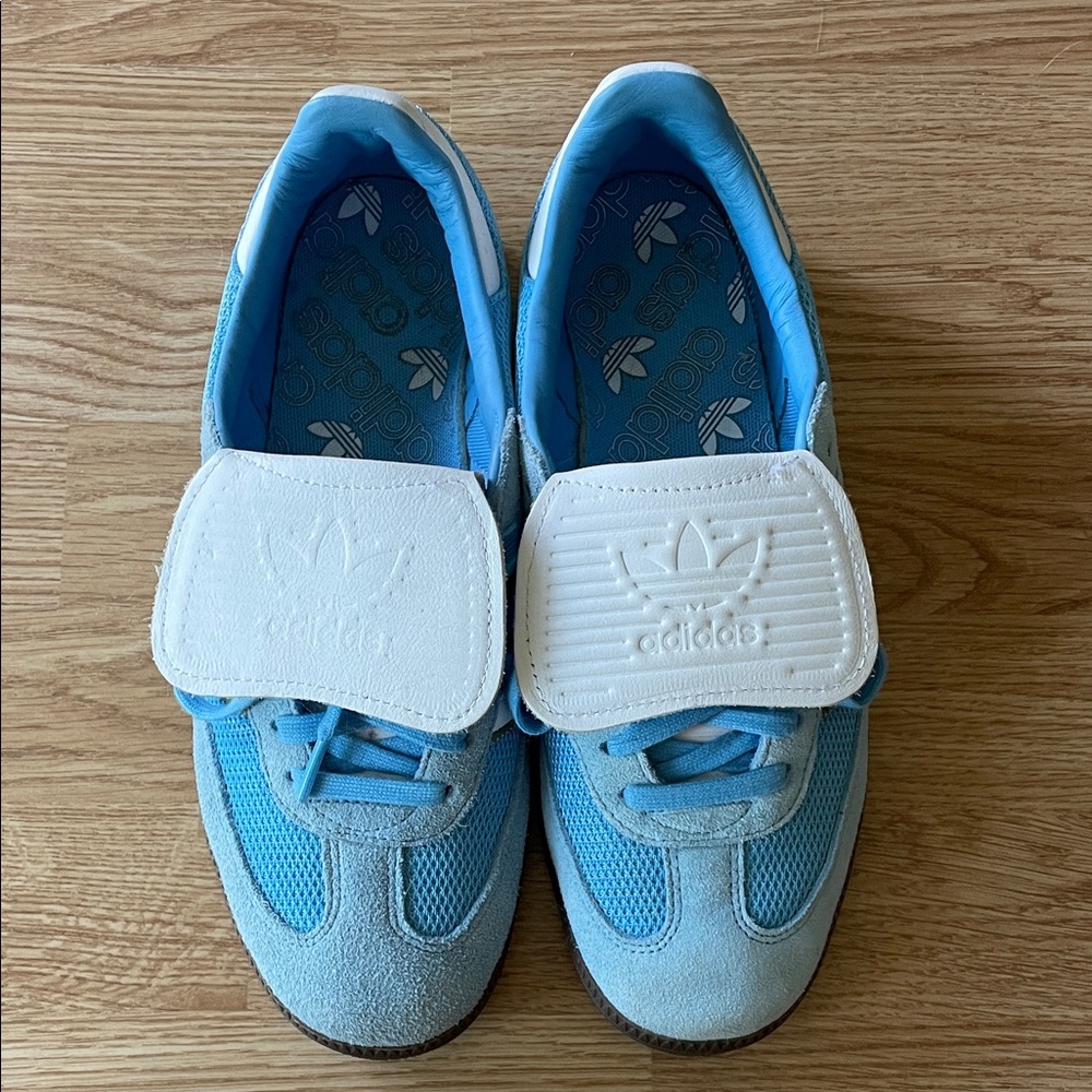 Adidas Light Blue and White Sneakers